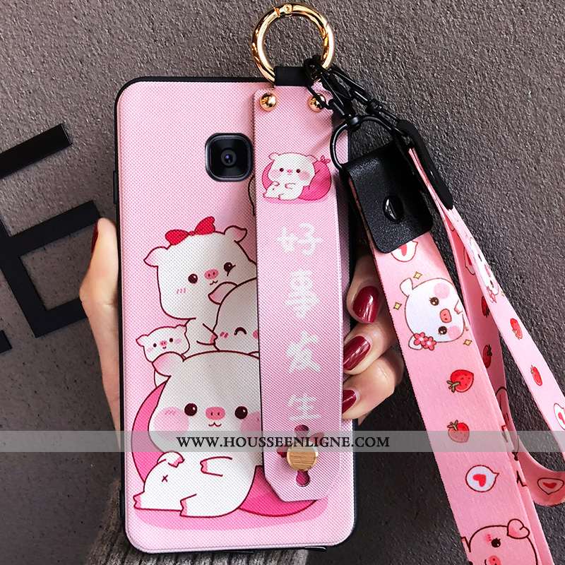 Coque Samsung Galaxy S7 Edge Mode Protection Étoile Dessin Animé Ornements Suspendus Net Rouge Rose