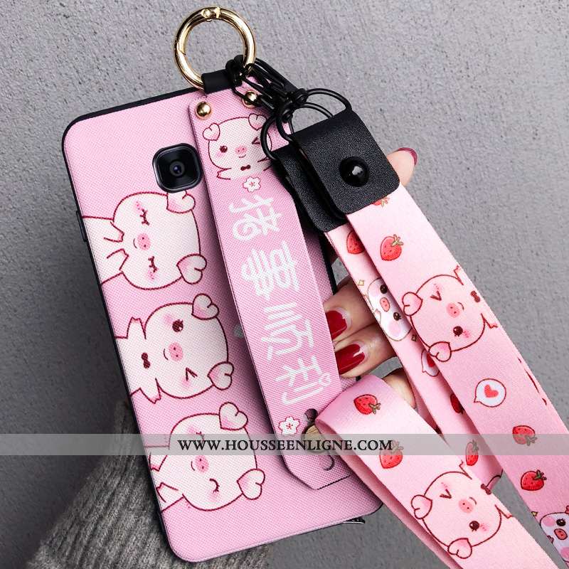 Coque Samsung Galaxy S7 Edge Mode Protection Étoile Dessin Animé Ornements Suspendus Net Rouge Rose