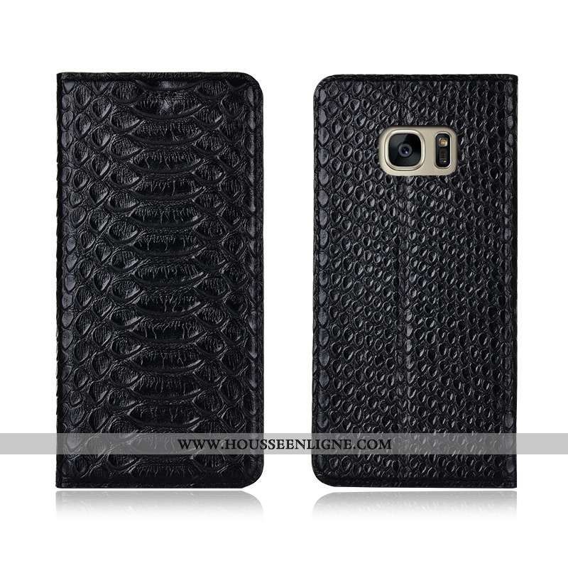 Coque Samsung Galaxy S7 Edge Modèle Fleurie Fluide Doux Silicone Étui Clamshell Cuir Véritable Nouve