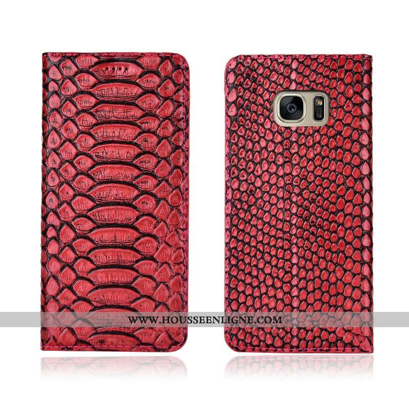 Coque Samsung Galaxy S7 Edge Modèle Fleurie Fluide Doux Silicone Étui Clamshell Cuir Véritable Nouve