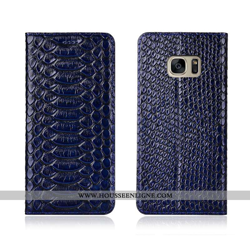 Coque Samsung Galaxy S7 Edge Modèle Fleurie Fluide Doux Silicone Étui Clamshell Cuir Véritable Nouve