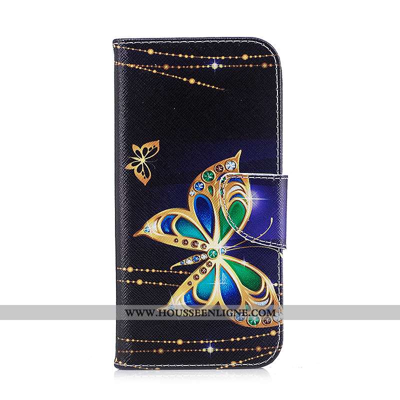 Coque Samsung Galaxy S7 Edge Protection Cuir Housse Noir Étui Peinture Téléphone Portable