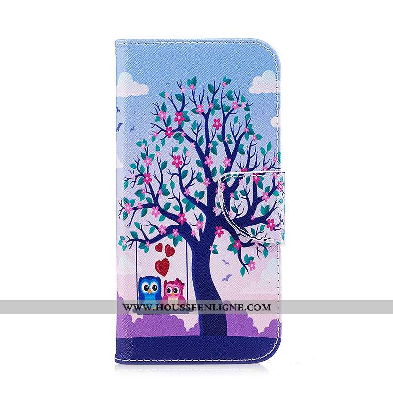 Coque Samsung Galaxy S7 Edge Protection Cuir Housse Noir Étui Peinture Téléphone Portable