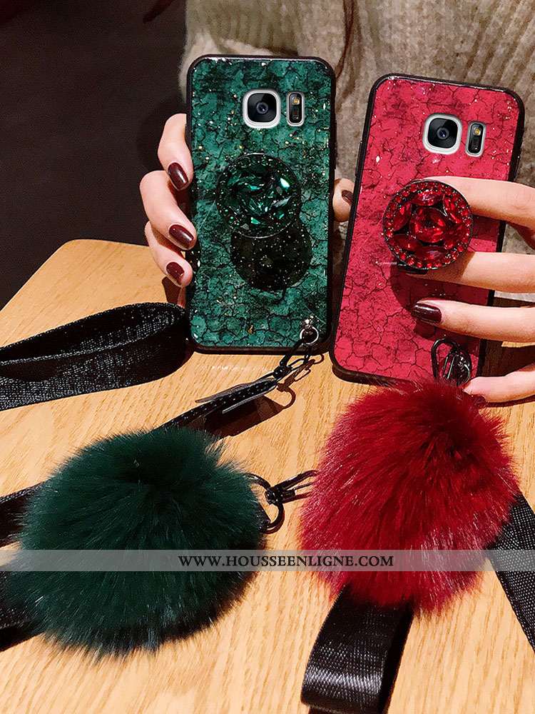 Coque Samsung Galaxy S7 Edge Protection Tendance Violet Étui Silicone Fluide Doux