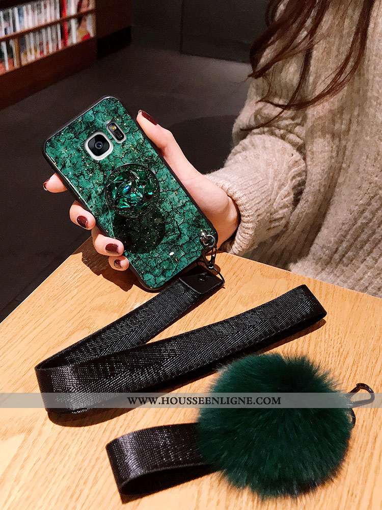 Coque Samsung Galaxy S7 Edge Protection Tendance Violet Étui Silicone Fluide Doux