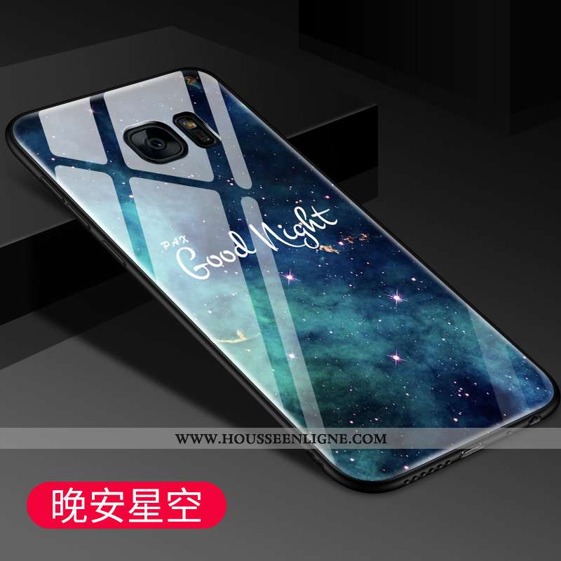 Coque Samsung Galaxy S7 Edge Protection Verre Tout Compris Tendance Miroir Bleu