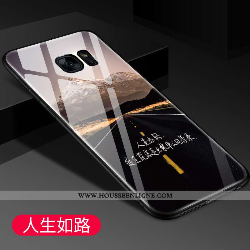 Coque Samsung Galaxy S7 Edge Protection Verre Tout Compris Tendance Miroir Bleu