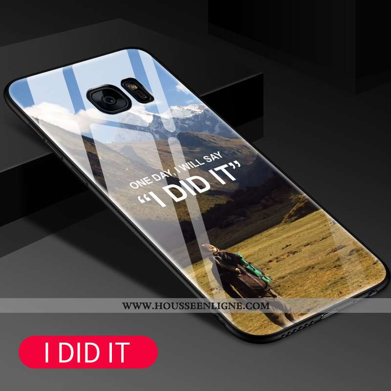 Coque Samsung Galaxy S7 Edge Protection Verre Tout Compris Tendance Miroir Bleu