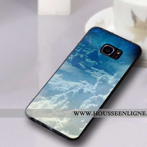 Coque Samsung Galaxy S7 Edge Silicone Protection Fluide Doux Étui Incassable Étoile Rouge Noir