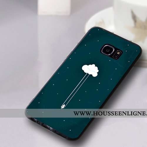 Coque Samsung Galaxy S7 Edge Silicone Protection Fluide Doux Étui Incassable Étoile Rouge Noir