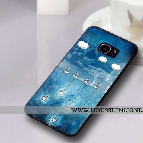 Coque Samsung Galaxy S7 Edge Silicone Protection Fluide Doux Étui Incassable Étoile Rouge Noir