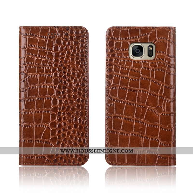 Coque Samsung Galaxy S7 Edge Silicone Protection Incassable Clamshell Nouveau Marron