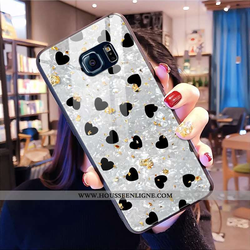 Coque Samsung Galaxy S7 Edge Silicone Protection Étui Étoile Verre Fluide Doux Blanche