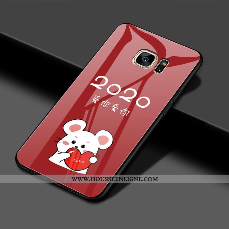 Coque Samsung Galaxy S7 Edge Tendance Légère Amoureux Charmant Étoile Personnalité Rouge