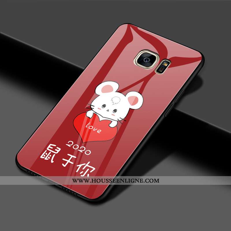 Coque Samsung Galaxy S7 Edge Tendance Légère Amoureux Charmant Étoile Personnalité Rouge