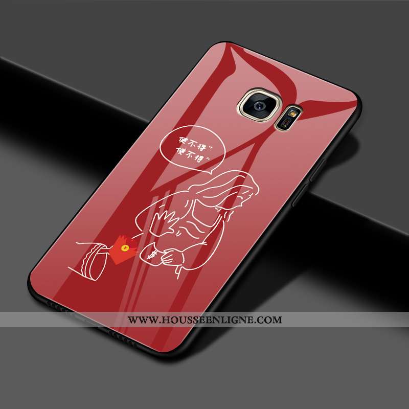 Coque Samsung Galaxy S7 Edge Tendance Légère Amoureux Charmant Étoile Personnalité Rouge