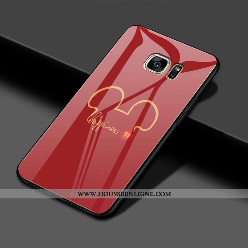 Coque Samsung Galaxy S7 Edge Tendance Légère Amoureux Charmant Étoile Personnalité Rouge