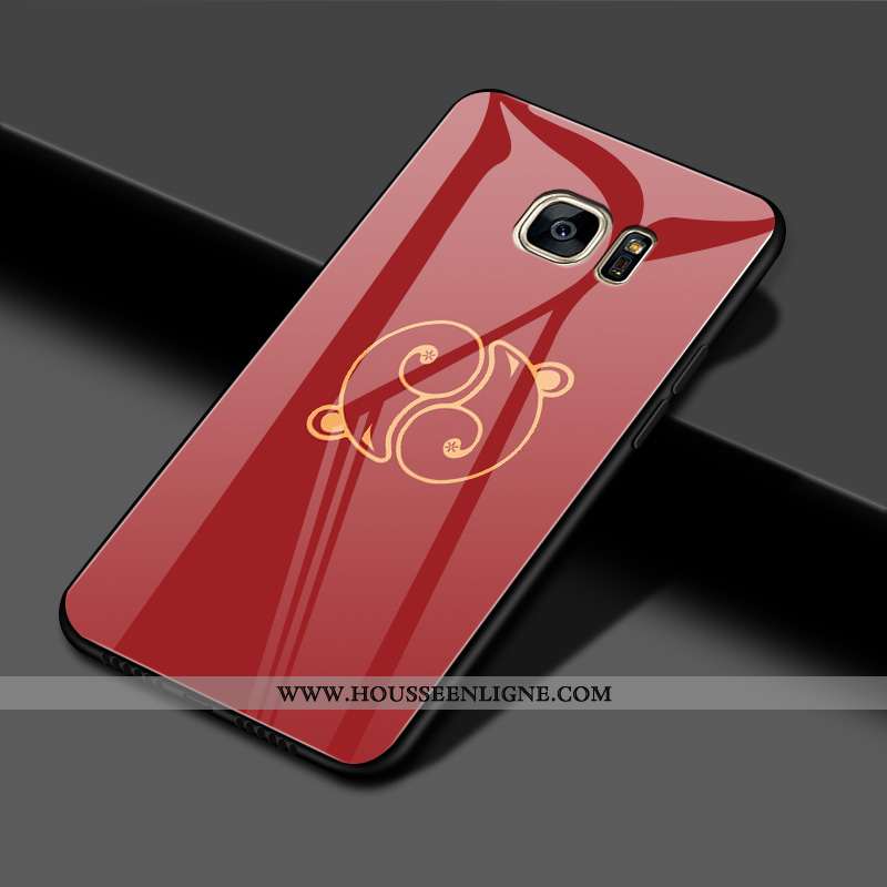 Coque Samsung Galaxy S7 Edge Tendance Légère Amoureux Charmant Étoile Personnalité Rouge