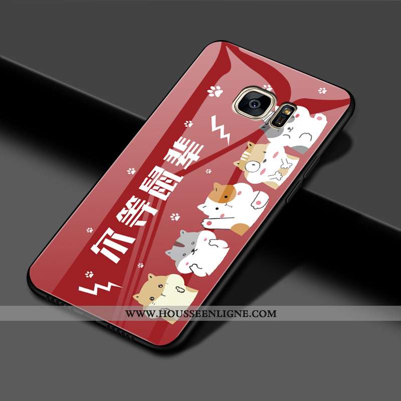 Coque Samsung Galaxy S7 Edge Tendance Légère Amoureux Charmant Étoile Personnalité Rouge
