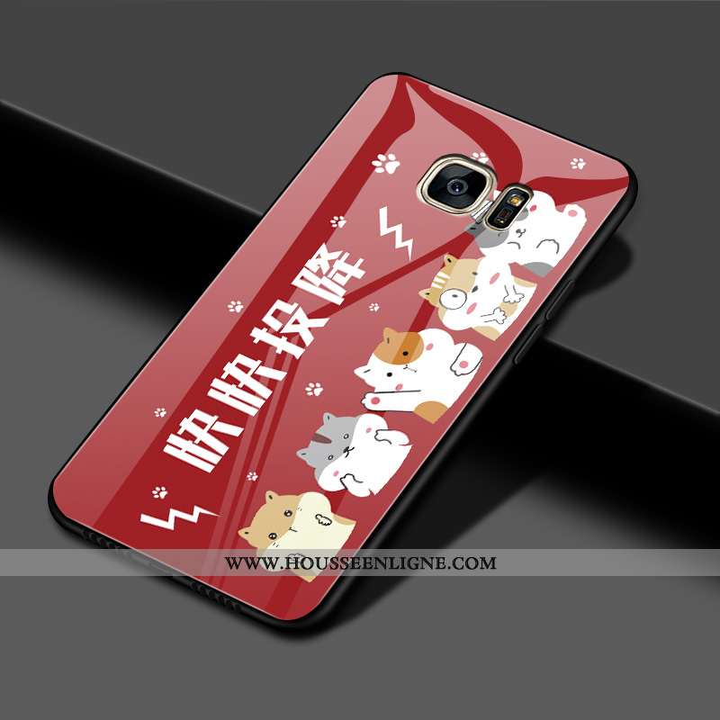 Coque Samsung Galaxy S7 Edge Tendance Légère Amoureux Charmant Étoile Personnalité Rouge