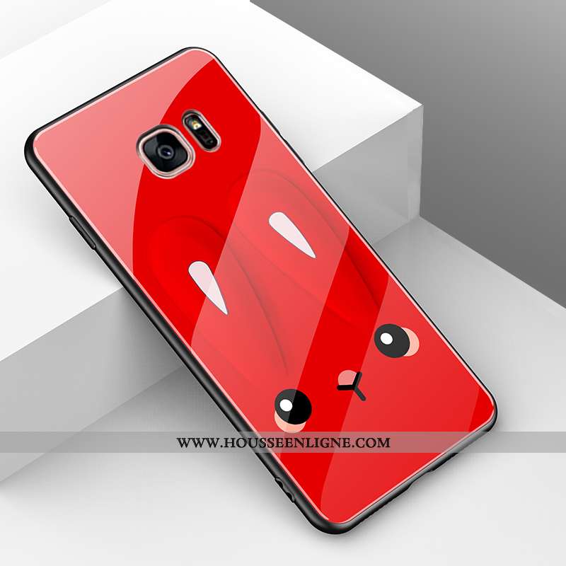 Coque Samsung Galaxy S7 Légère Fluide Doux Protection Lapin Simple Incassable Verre Jaune