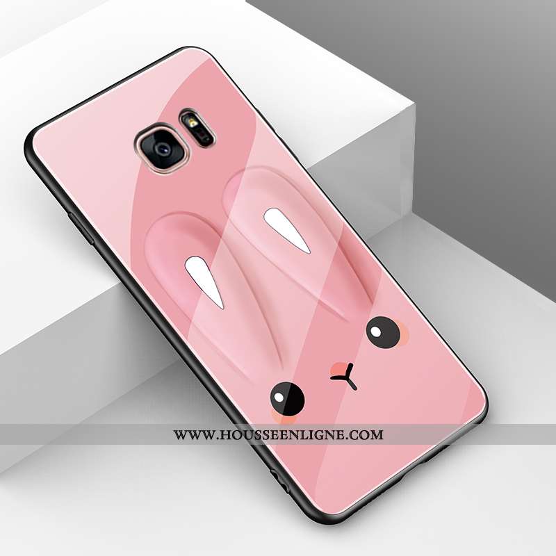 Coque Samsung Galaxy S7 Légère Fluide Doux Protection Lapin Simple Incassable Verre Jaune