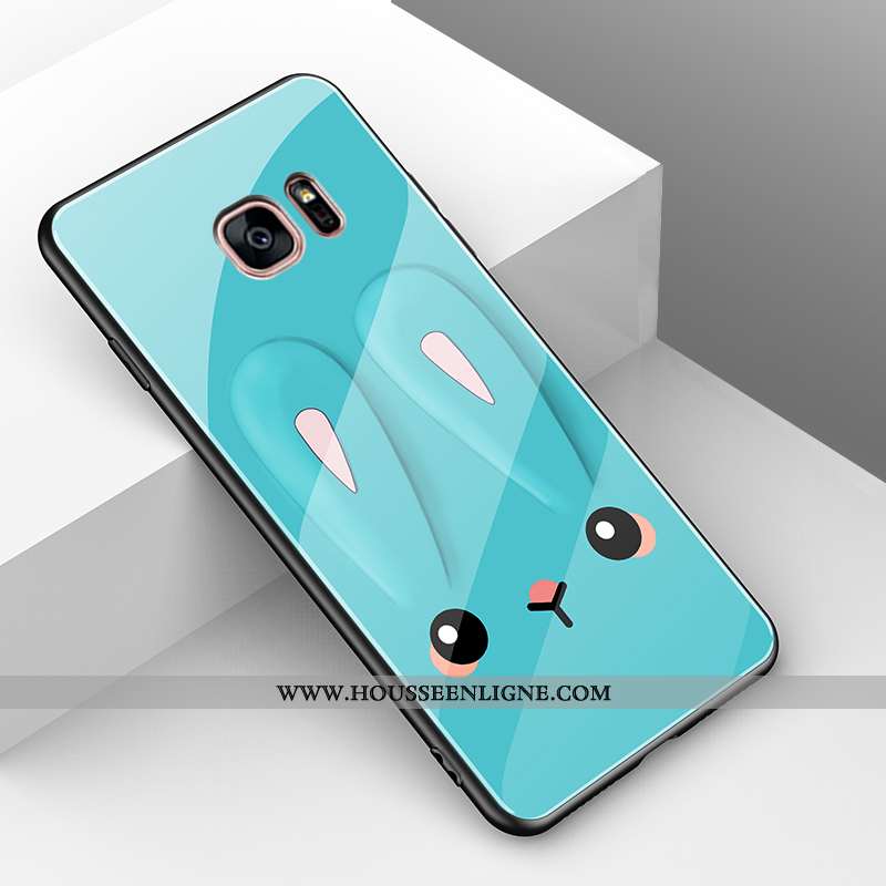 Coque Samsung Galaxy S7 Légère Fluide Doux Protection Lapin Simple Incassable Verre Jaune