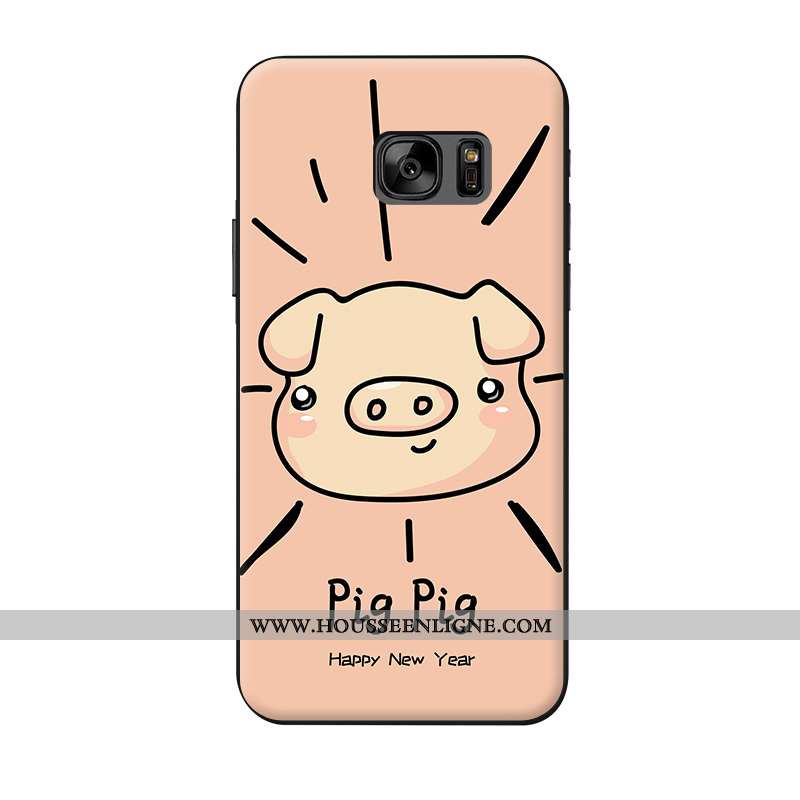 Coque Samsung Galaxy S7 Ornements Suspendus Fluide Doux Rose Animal Téléphone Portable