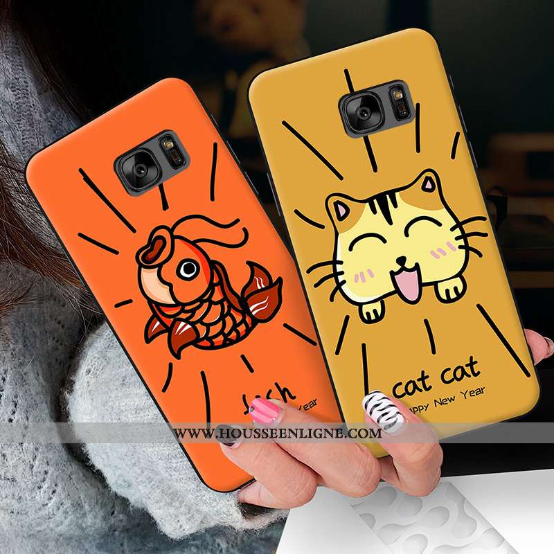 Coque Samsung Galaxy S7 Ornements Suspendus Fluide Doux Rose Animal Téléphone Portable