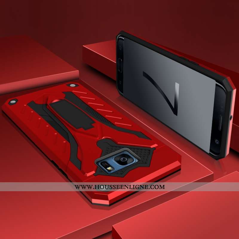 Coque Samsung Galaxy S7 Protection Étoile Tout Compris Étui Incassable Téléphone Portable Rouge