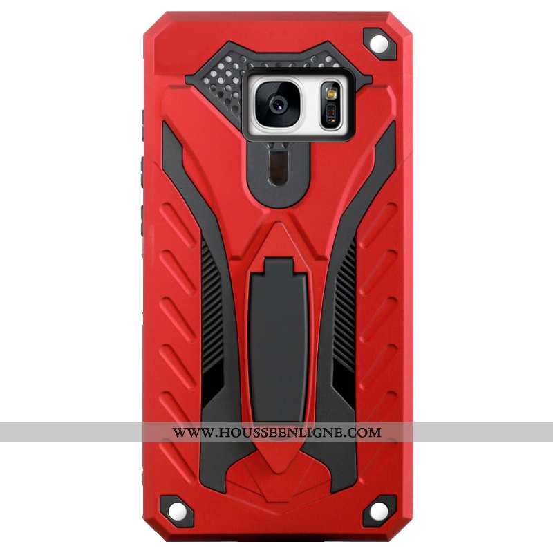 Coque Samsung Galaxy S7 Protection Étoile Tout Compris Étui Incassable Téléphone Portable Rouge