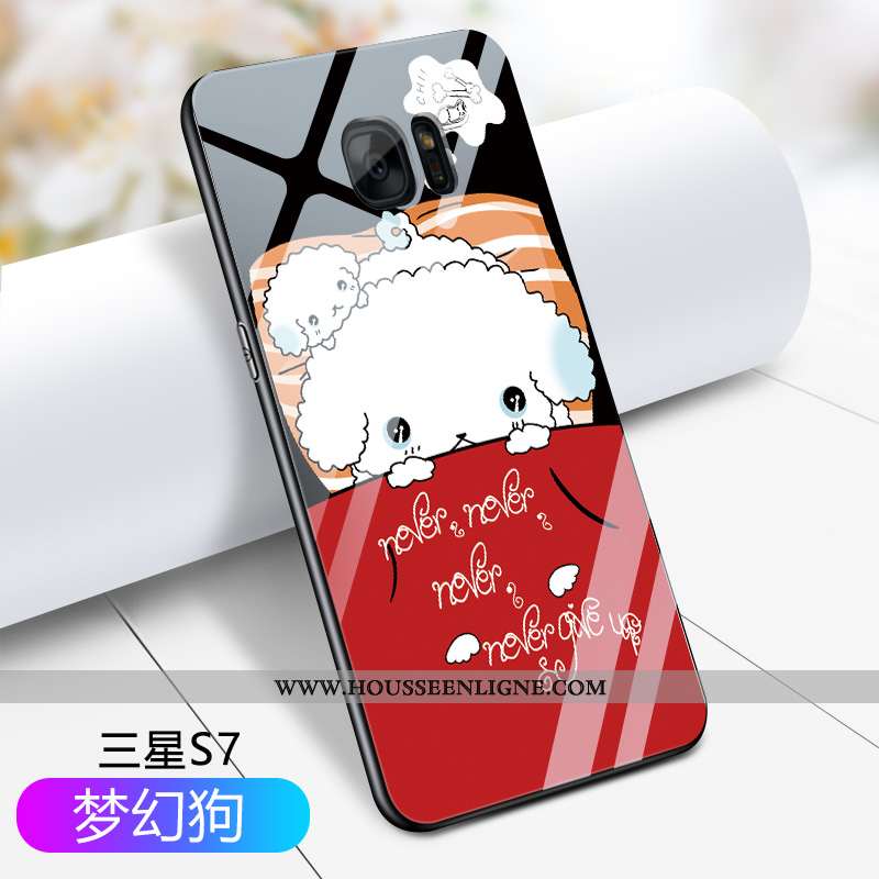 Coque Samsung Galaxy S7 Silicone Mode Personnalité Tout Compris Miroir Verre Rouge