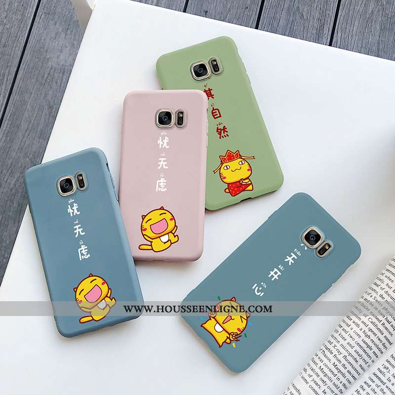 Coque Samsung Galaxy S7 Tendance Légère Étoile Protection Silicone Incassable Chat Bleu