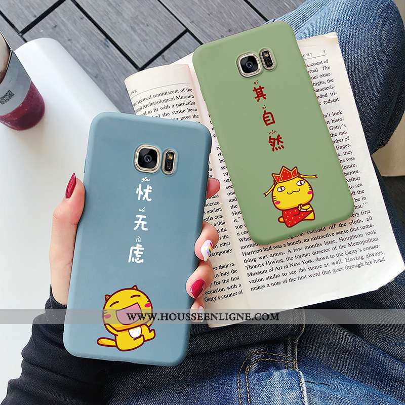 Coque Samsung Galaxy S7 Tendance Légère Étoile Protection Silicone Incassable Chat Bleu