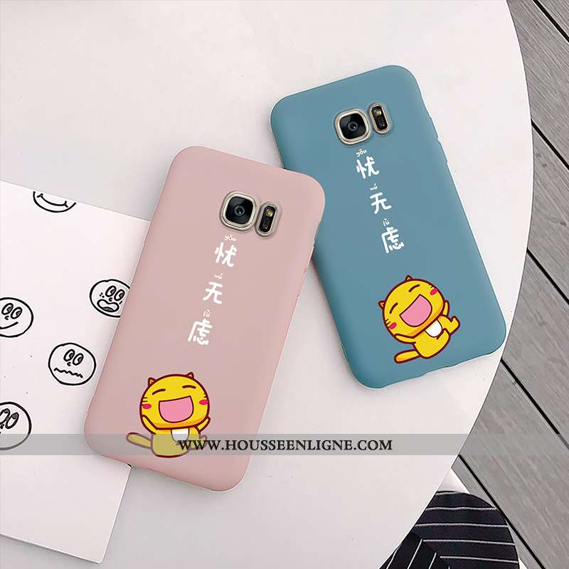 Coque Samsung Galaxy S7 Tendance Légère Étoile Protection Silicone Incassable Chat Bleu