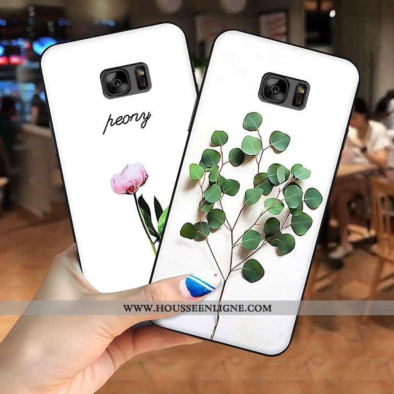 Coque Samsung Galaxy S7 Tendance Personnalité Téléphone Portable Étoile Net Rouge Blanc Blanche