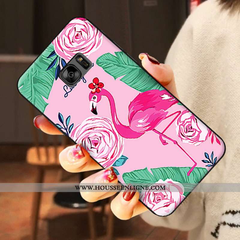Coque Samsung Galaxy S7 Tendance Personnalité Téléphone Portable Étoile Net Rouge Blanc Blanche