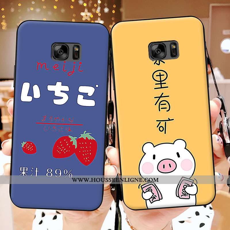 Coque Samsung Galaxy S7 Tendance Personnalité Téléphone Portable Étoile Net Rouge Blanc Blanche