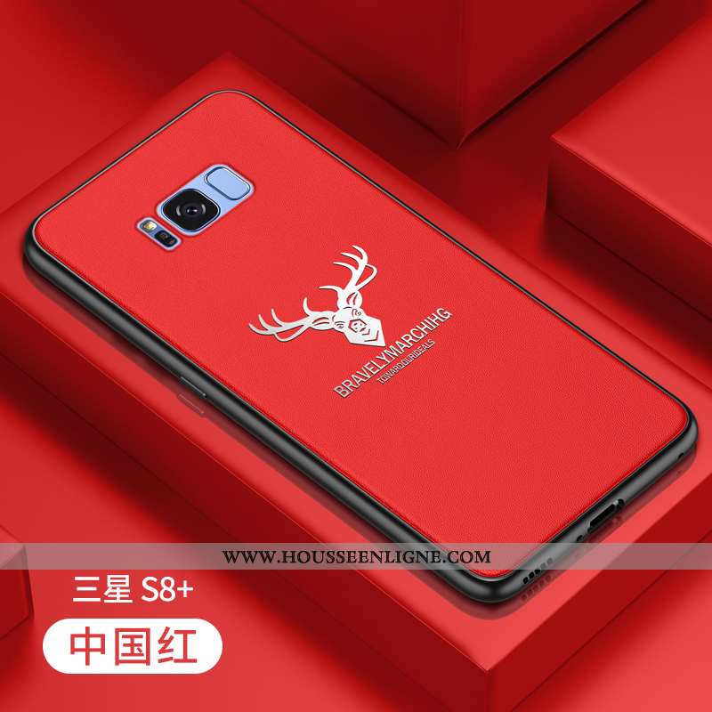 Coque Samsung Galaxy S8+ Créatif Tendance Cuir Incassable Étui Personnalité Tout Compris Orange
