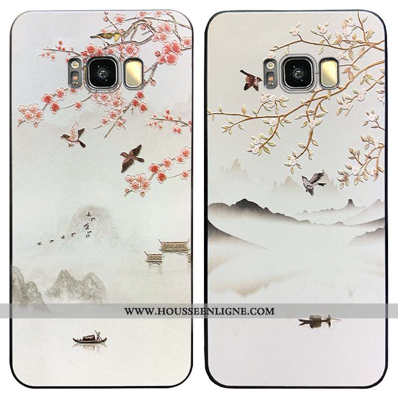 Coque Samsung Galaxy S8 Créatif Vintage Téléphone Portable Étoile Net Rouge Silicone Délavé En Daim 