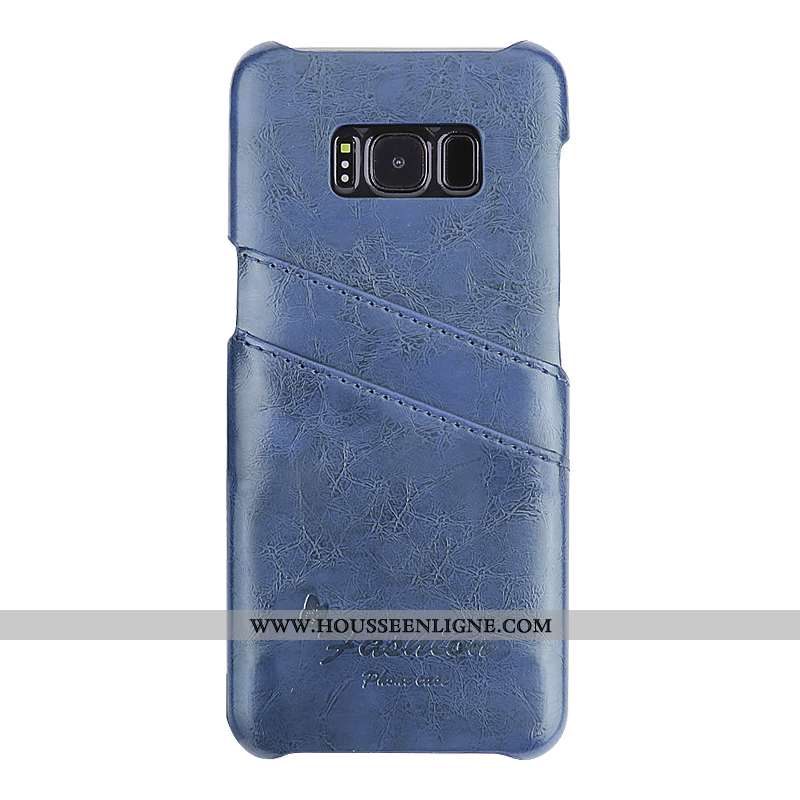 Coque Samsung Galaxy S8+ Cuir Fluide Doux Tendance Bleu Légère Protection Vent