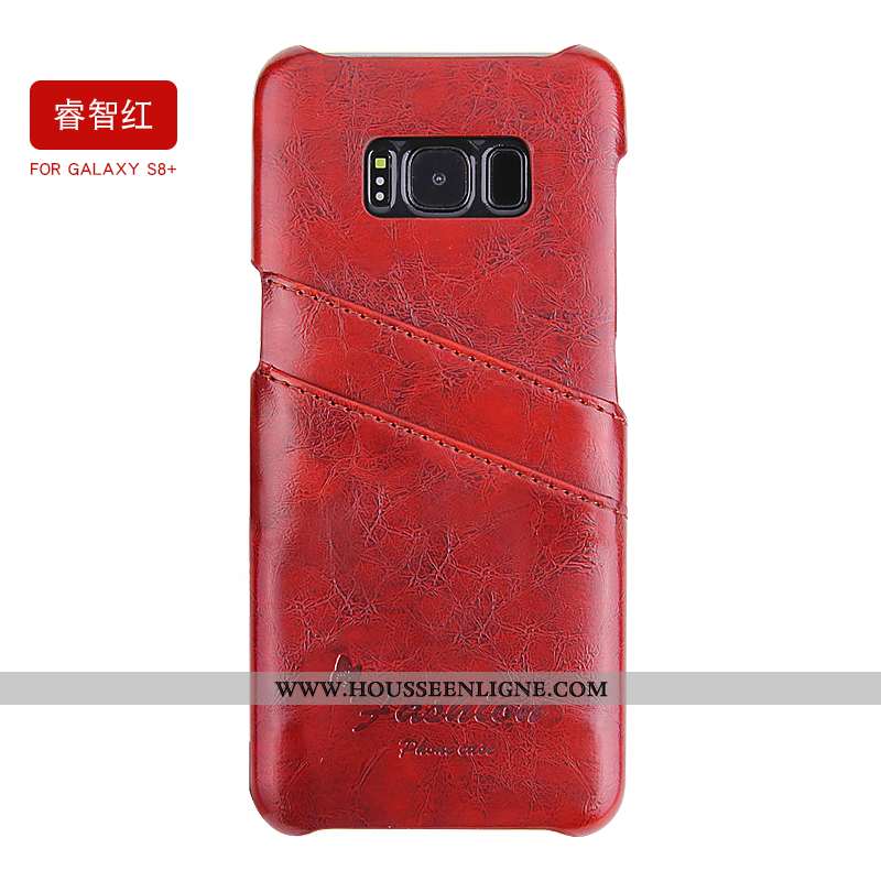 Coque Samsung Galaxy S8+ Cuir Fluide Doux Tendance Bleu Légère Protection Vent