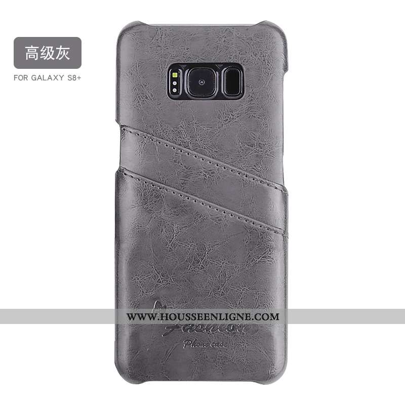 Coque Samsung Galaxy S8+ Cuir Fluide Doux Tendance Bleu Légère Protection Vent