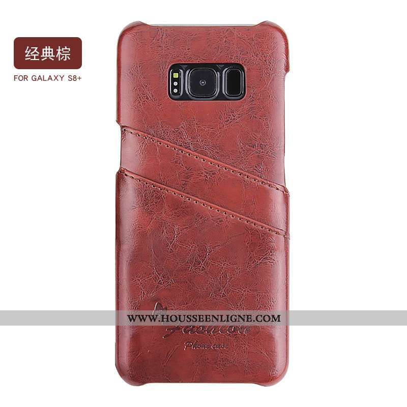 Coque Samsung Galaxy S8+ Cuir Fluide Doux Tendance Bleu Légère Protection Vent