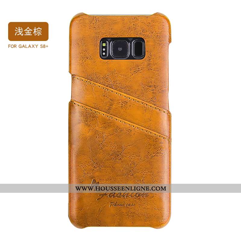 Coque Samsung Galaxy S8+ Cuir Fluide Doux Tendance Bleu Légère Protection Vent