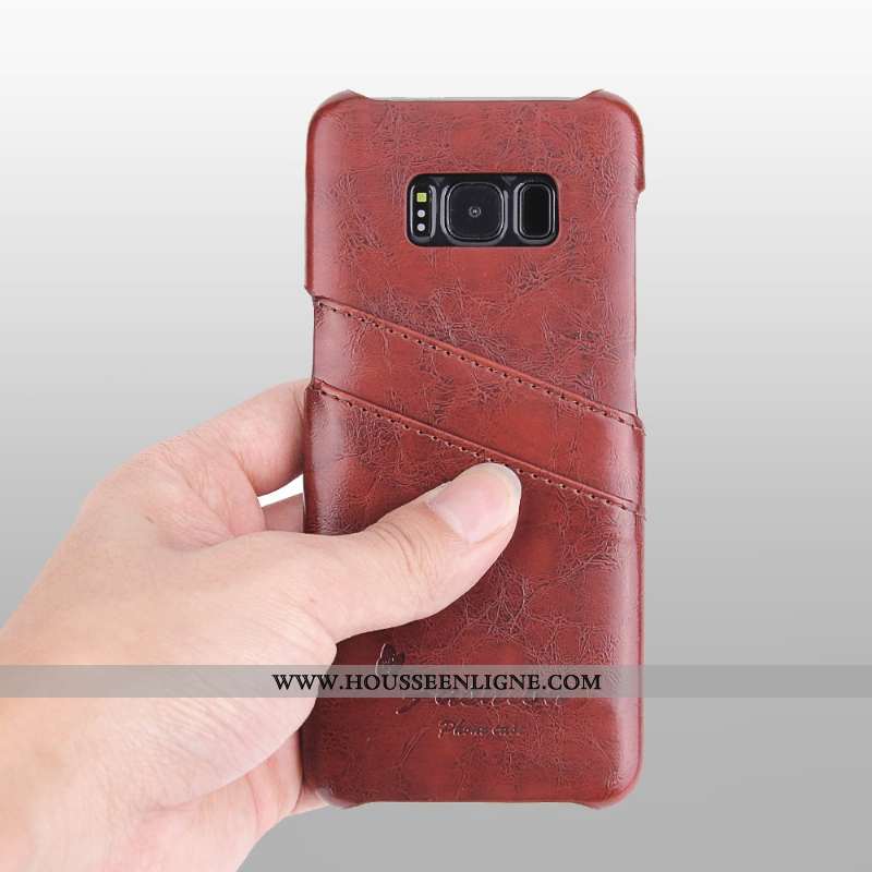 Coque Samsung Galaxy S8+ Cuir Fluide Doux Tendance Bleu Légère Protection Vent