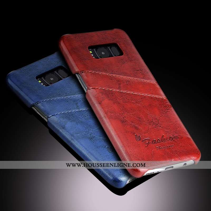 Coque Samsung Galaxy S8+ Cuir Fluide Doux Tendance Bleu Légère Protection Vent