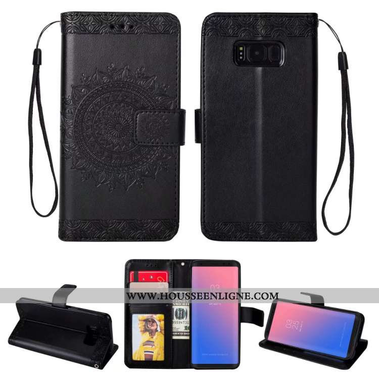 Coque Samsung Galaxy S8 Cuir Fluide Doux Étui Téléphone Portable Protection Tout Compris Étoile Bleu