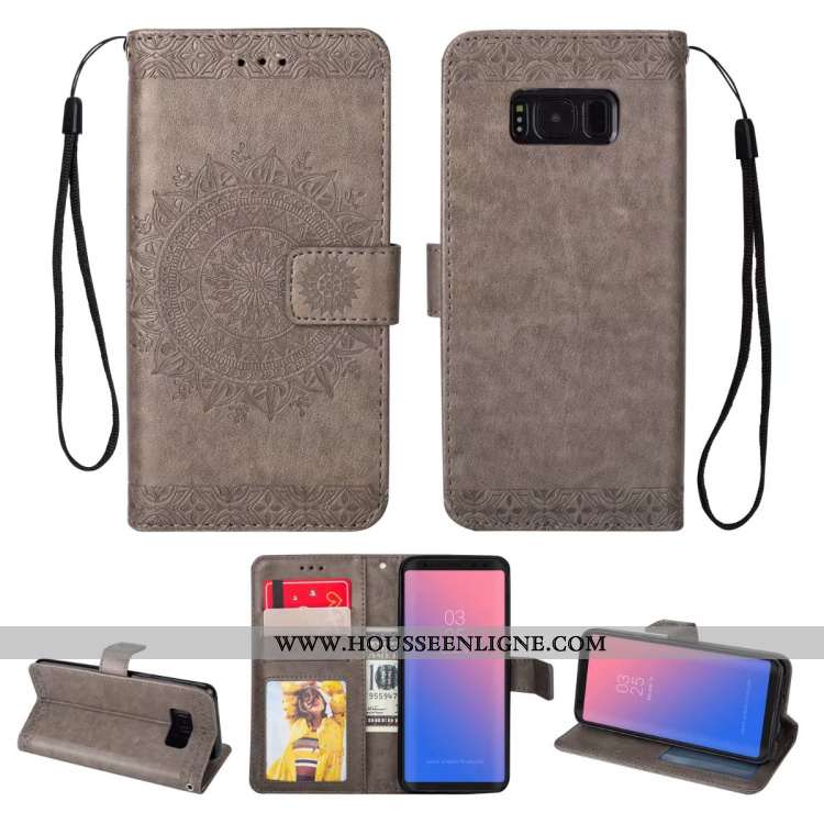 Coque Samsung Galaxy S8 Cuir Fluide Doux Étui Téléphone Portable Protection Tout Compris Étoile Bleu