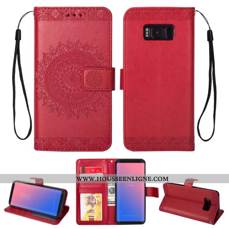 Coque Samsung Galaxy S8 Cuir Fluide Doux Étui Téléphone Portable Protection Tout Compris Étoile Bleu